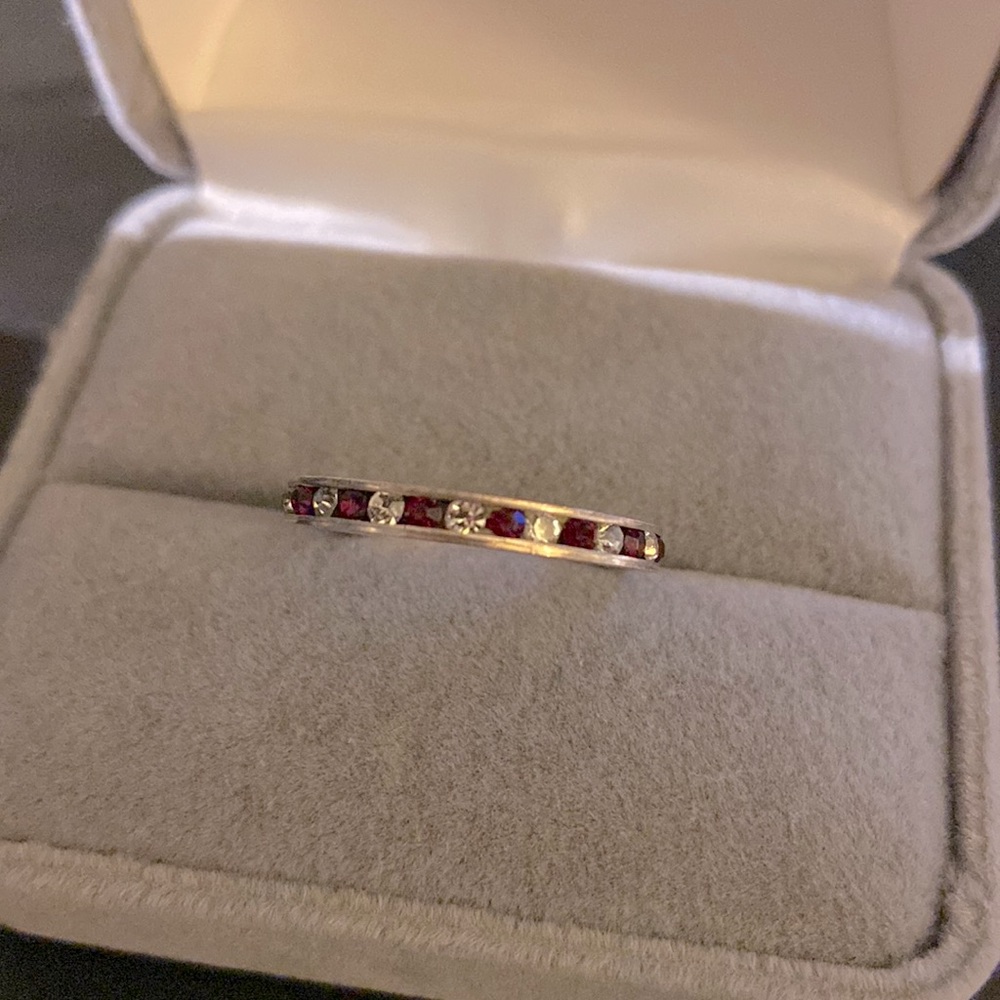 Red and silver ring
